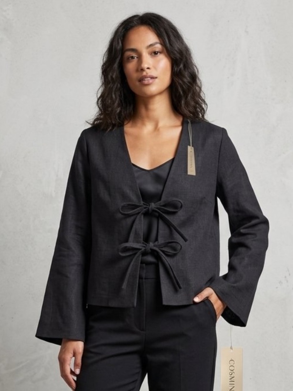 Cosmina Black Tie-Front Women's Jacket
Small. 
New
